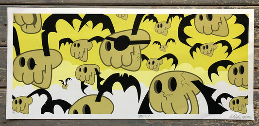 Pete Fowler - Signed Bat Skulls Screenprint